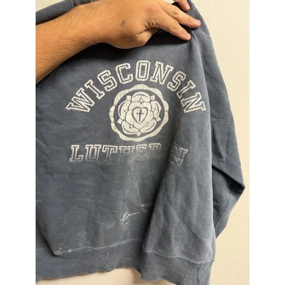 1950's 60's Flock print Sweat Dark Faded Navy 23x24